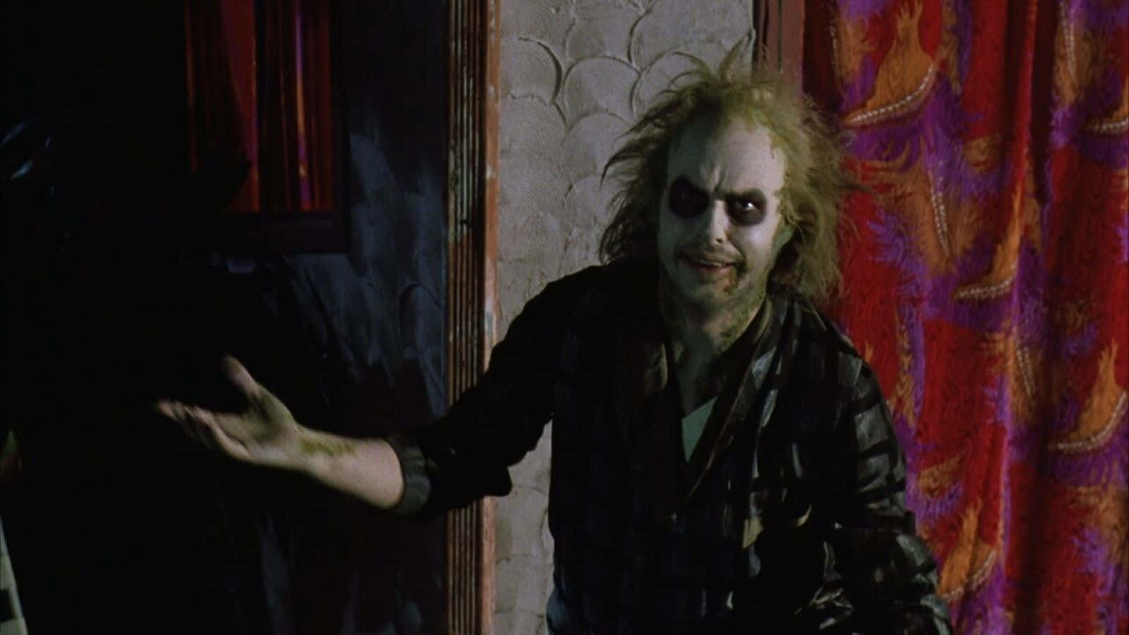 Beetlejuice, pale makeup, wild hair, HD Desktop Wallpaper