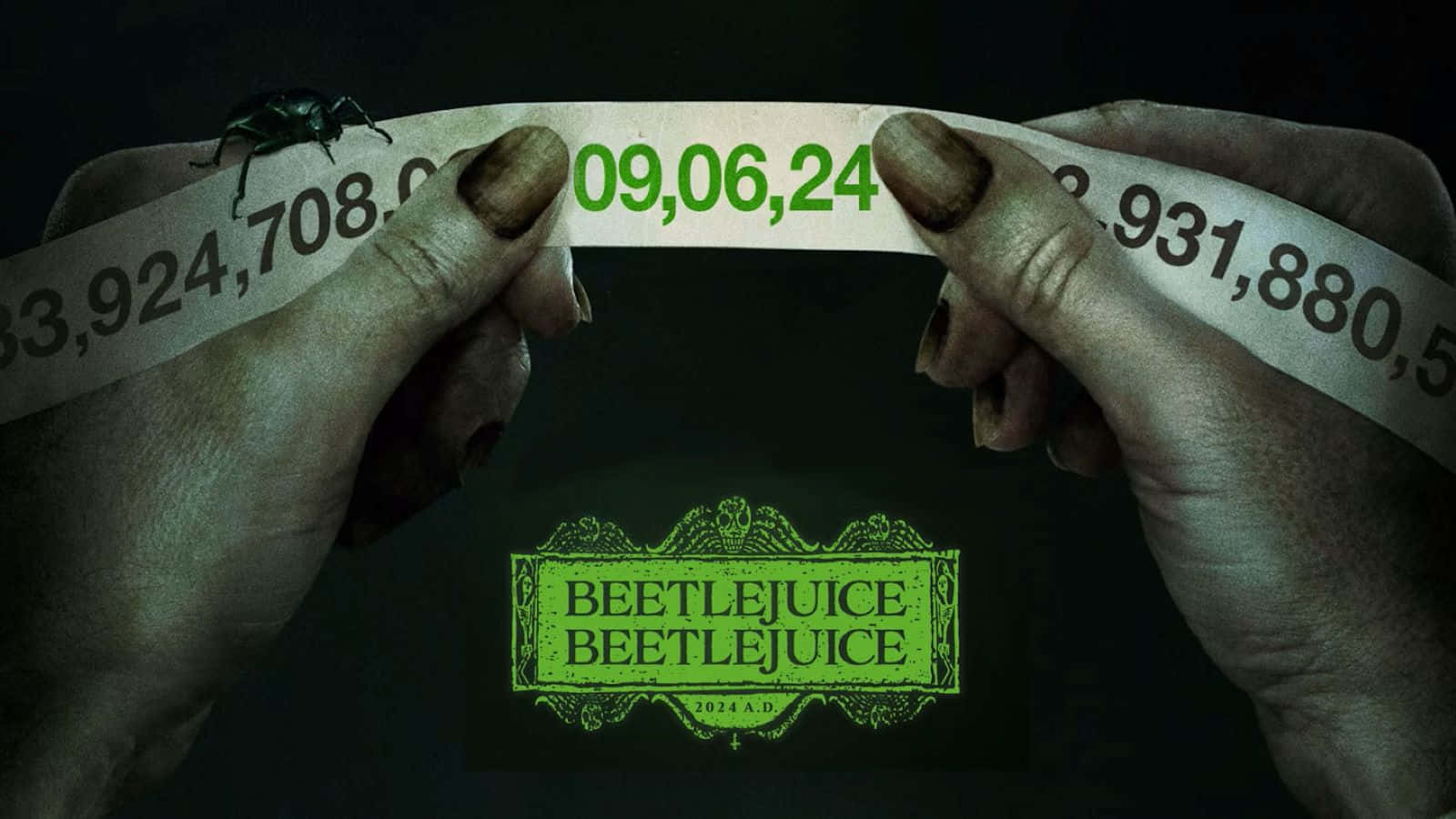Beetlejuice 2, Beetlejuice logo, torn paper strip, HD Desktop Wallpaper