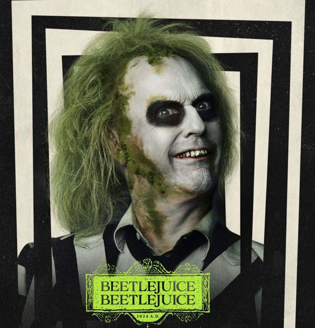 Beetlejuice, green hair, white face paint, SD Phone Wallpaper