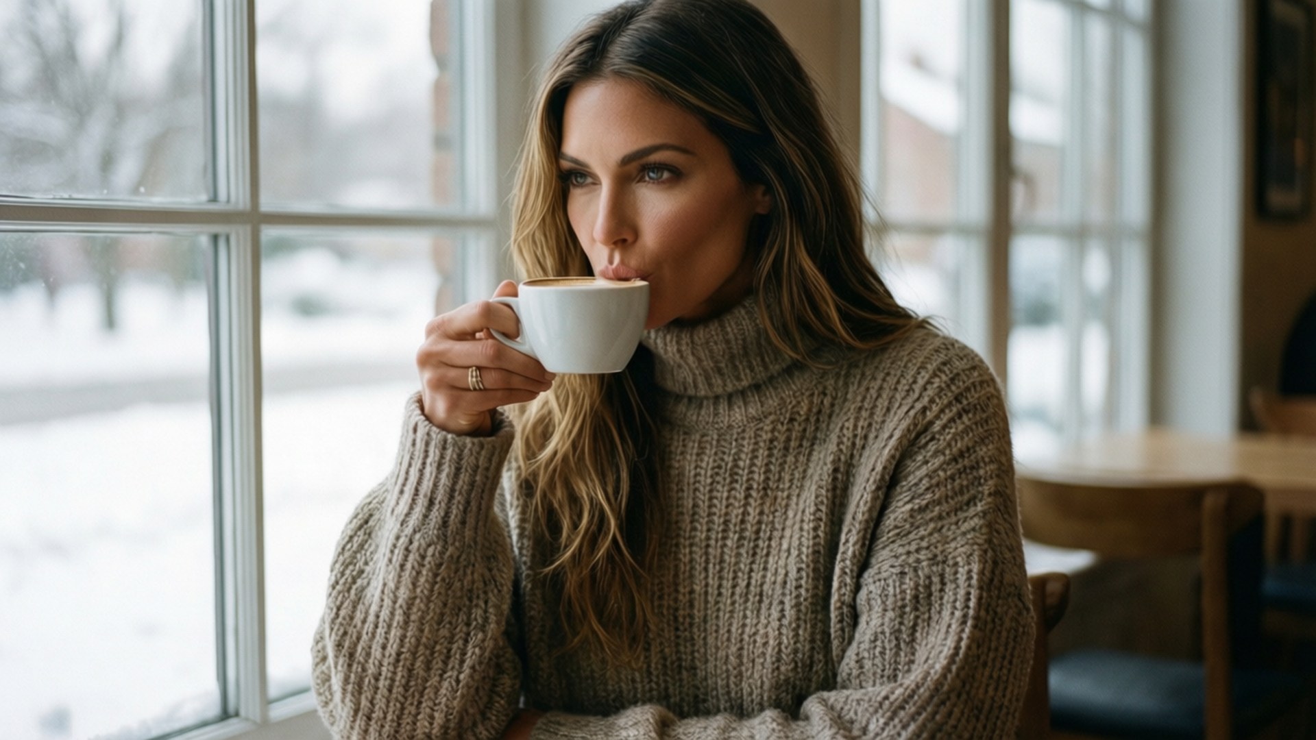 Behati Prinsloo, sweater, window, Full HD Desktop Wallpaper