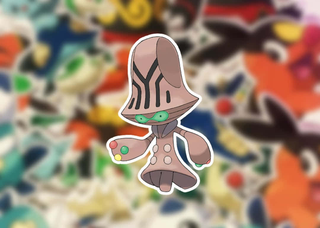 Beheeyem, brown hat, green eyes, SD Desktop Wallpaper