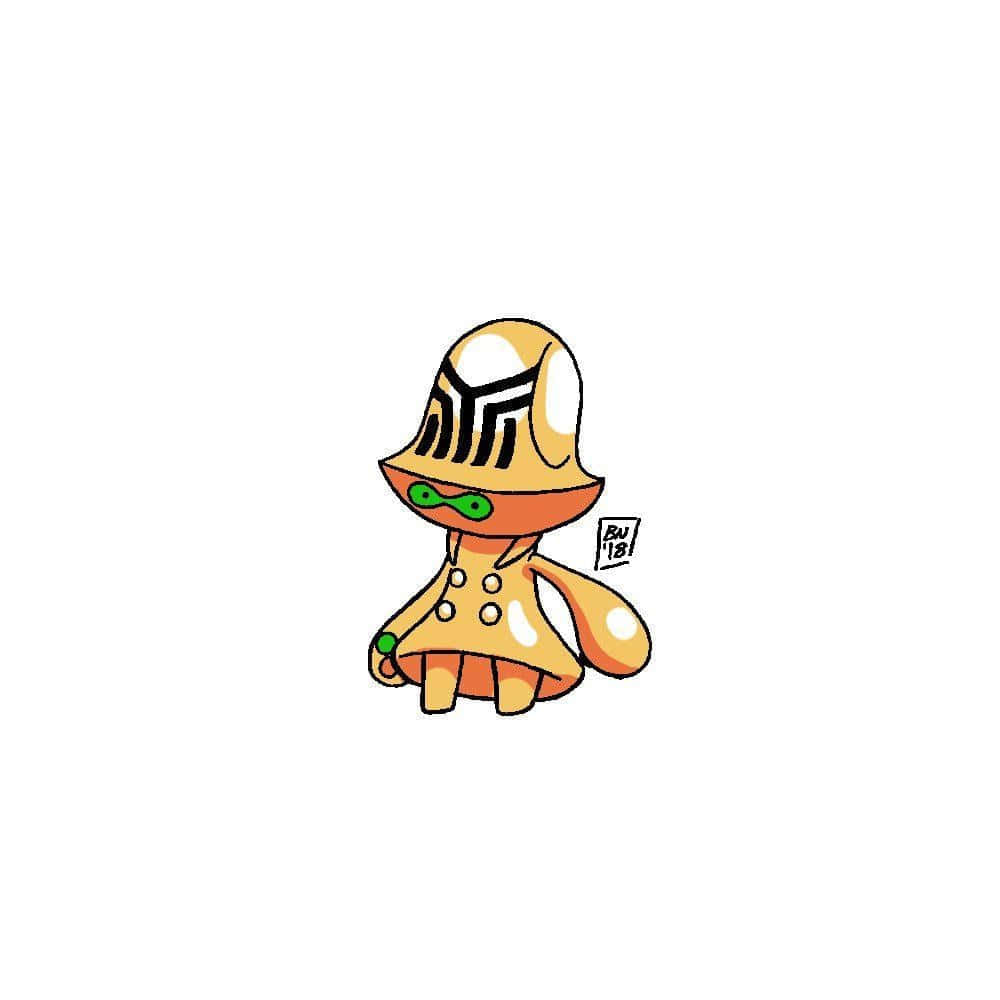 Yellow Beheeyem, yellow helmet, green eyes, SD Desktop Wallpaper