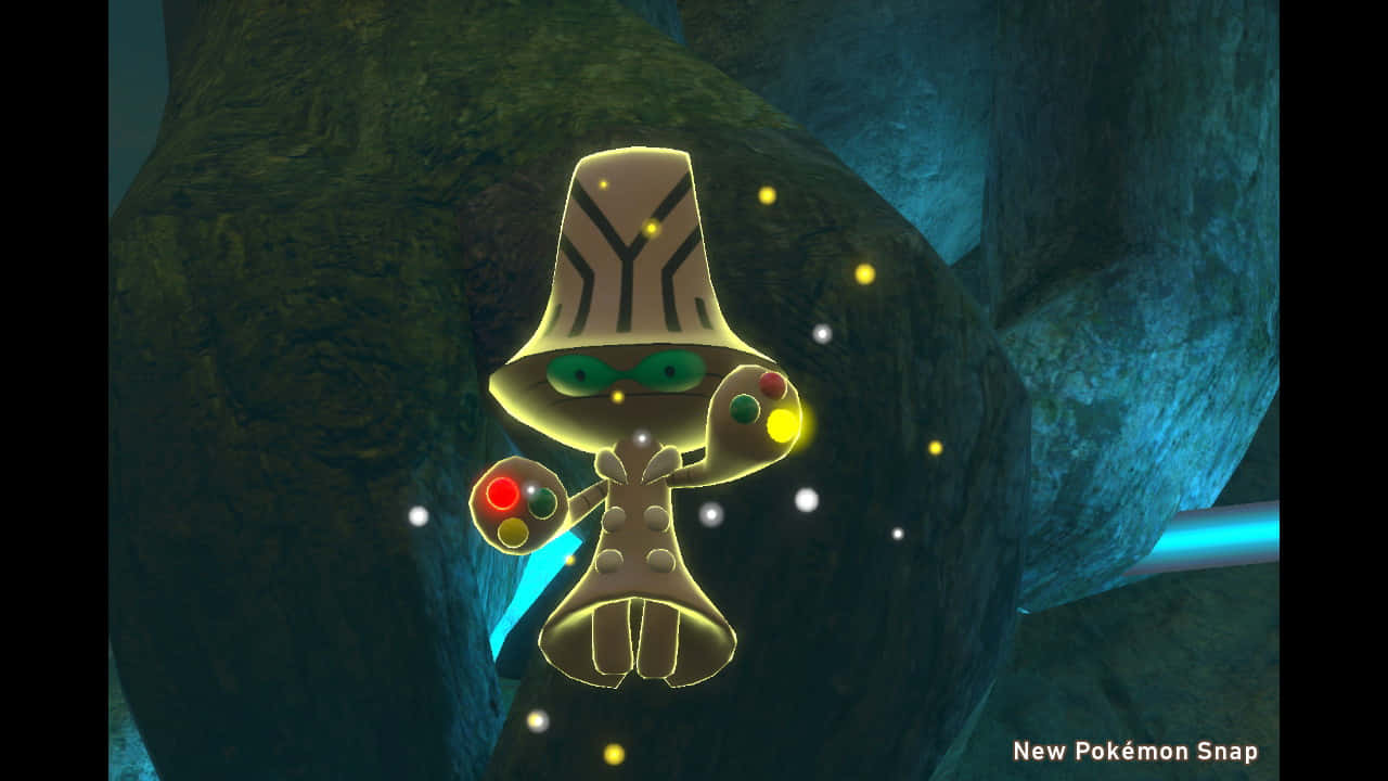 Beheeyem, glowing golden, top hat, HD Desktop Wallpaper