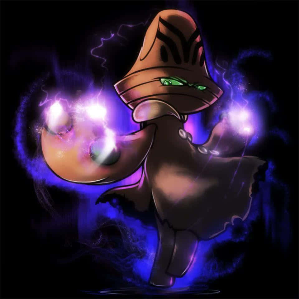 Beheeyem, dark, glowing green eyes, SD Desktop Wallpaper