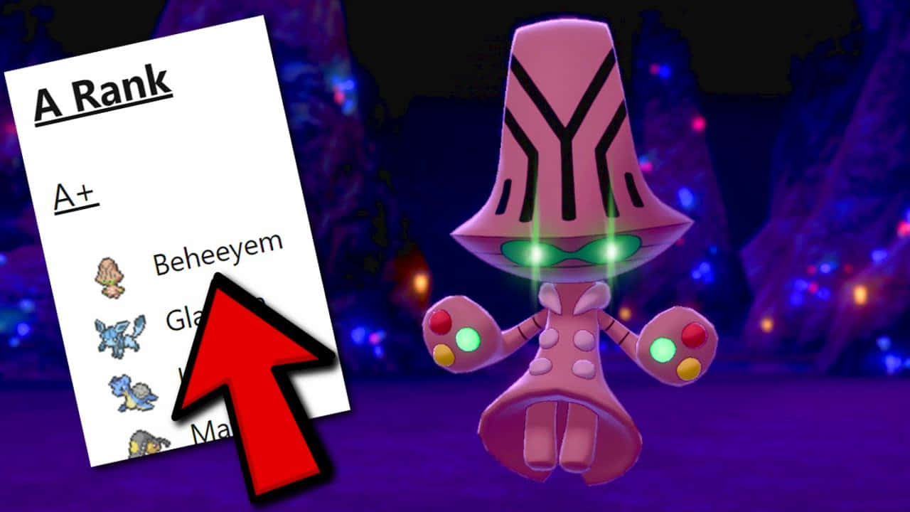 Beheeyem, A+, pink Pokémon, HD Desktop Wallpaper