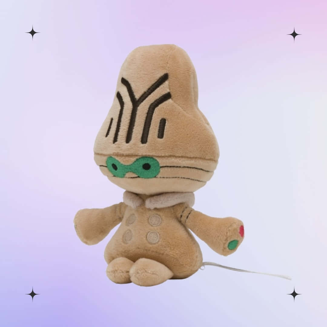 Beheeyem, tan plush toy, black facial markings, SD Desktop Wallpaper