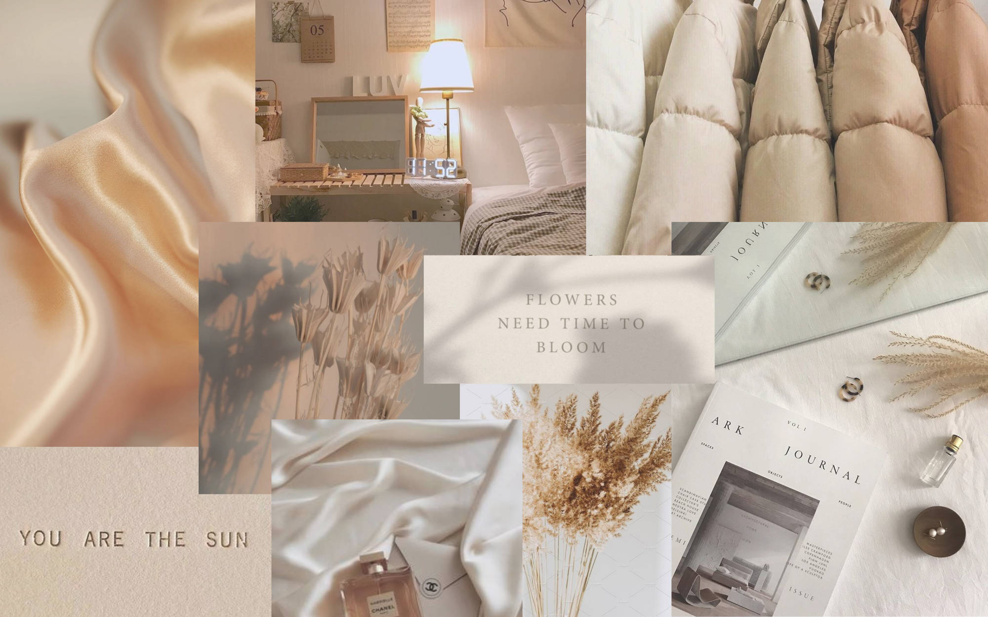 beige, cream, dried flowers, Full HD Desktop Wallpaper