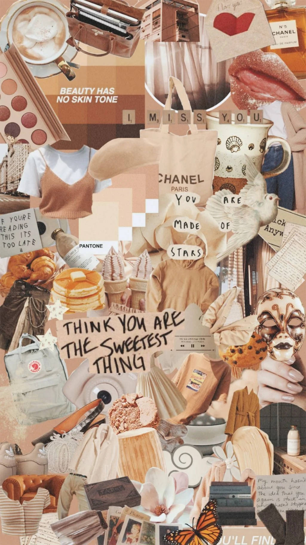 Beige Aesthetic Collage, sweetest things, warm-toned, HD Phone Wallpaper