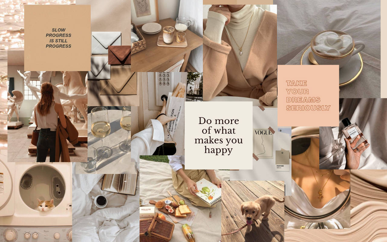 Beige Aesthetic, coffee, tea, HD Desktop Wallpaper