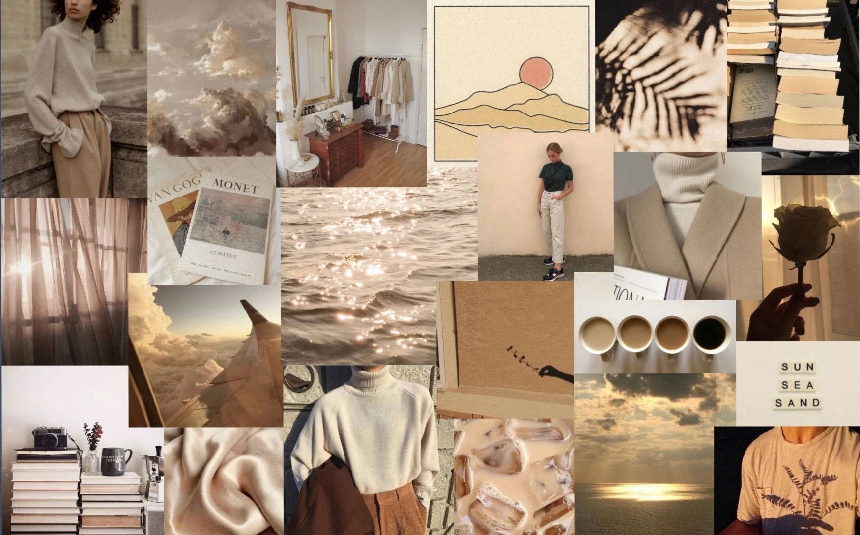 beige aesthetic desktop, golden light, minimalist lifestyle, HD Desktop Wallpaper