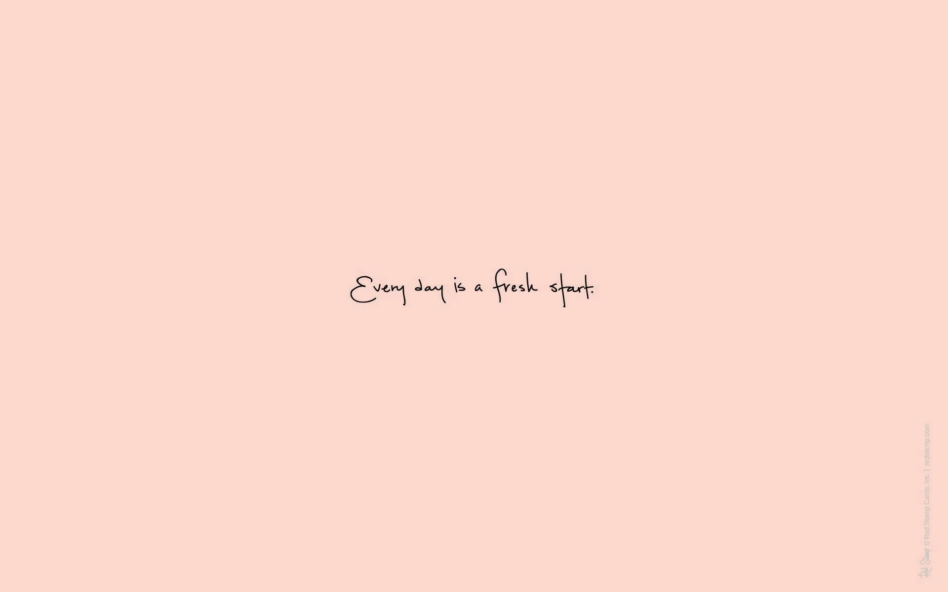 fresh start beige aesthetic desktop, peach background, elegant black script, Full HD Desktop Wallpaper