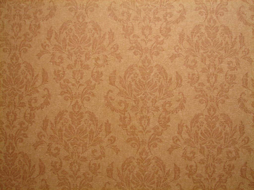golden-brown damask, intricate floral and vine patterns, subtle embossed texture, SD Desktop Wallpaper