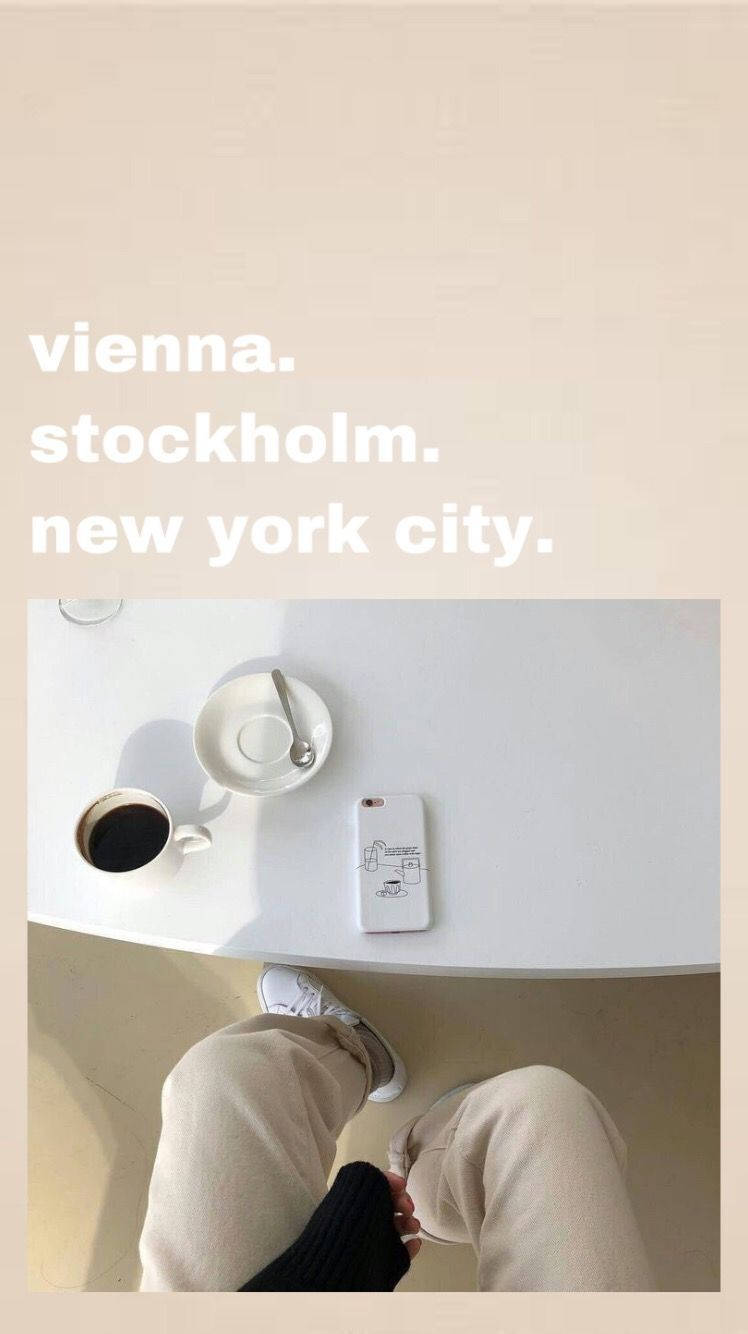 beige aesthetic phone, white table, coffee cup saucer, HD Phone Wallpaper