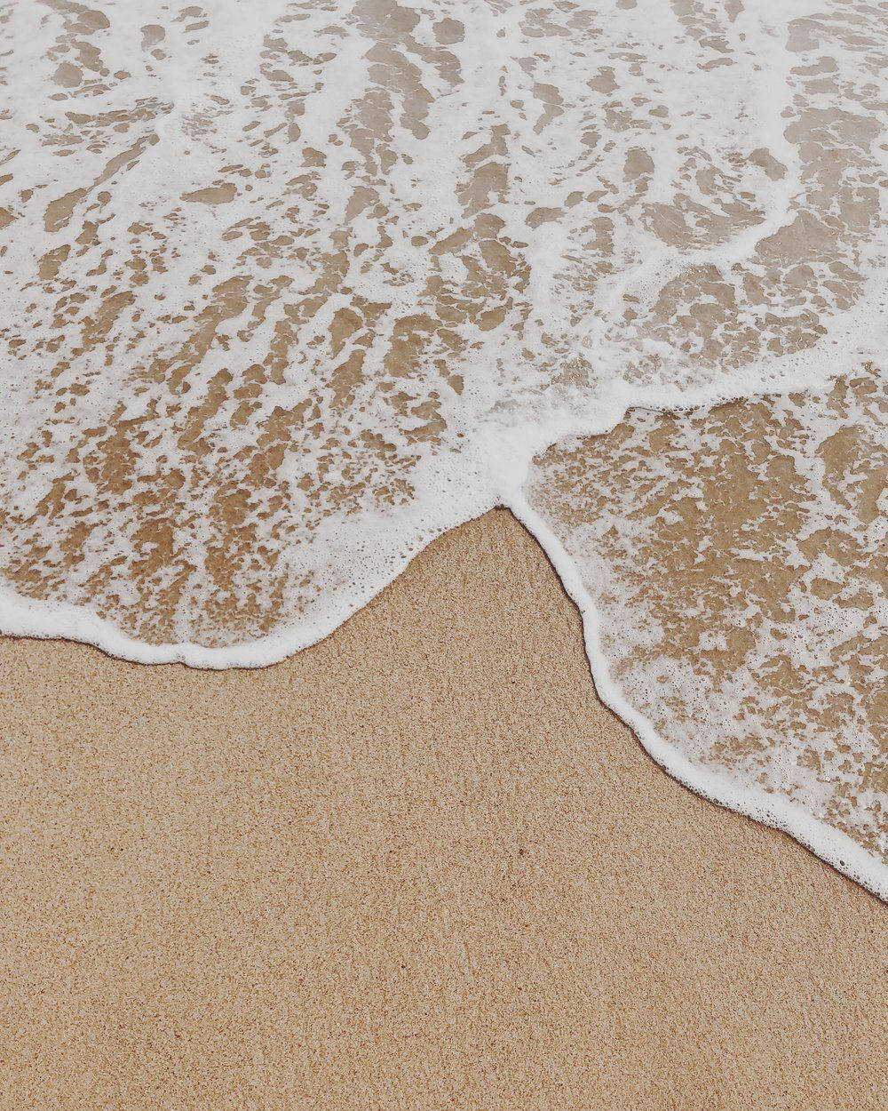 Beige Aesthetic, seashore, foamy ocean waves, SD Phone Wallpaper