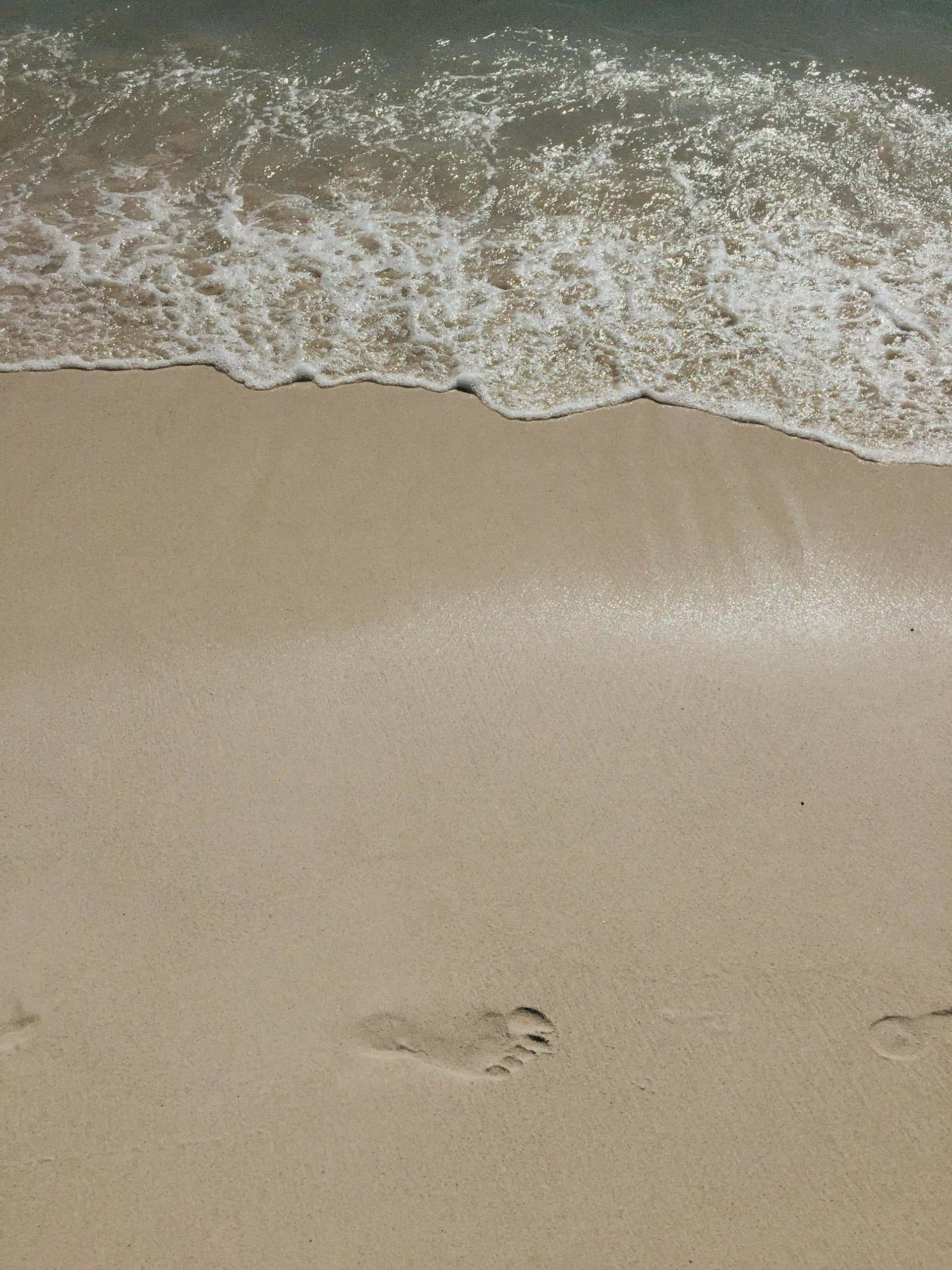 Beige Beach, wet beige sand, gentle ocean waves, 2K Phone Wallpaper