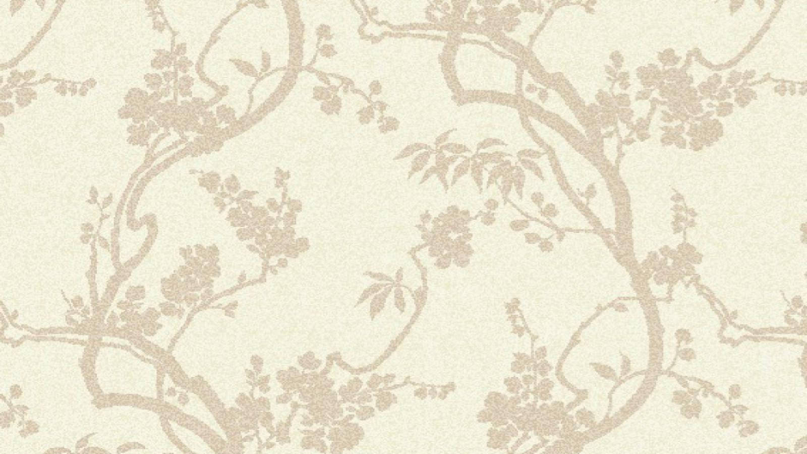 cream ornamental art, beige floral vines, delicate blossoms, HD Desktop Wallpaper