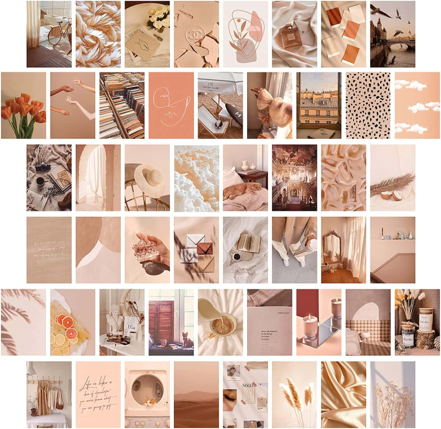 beige cream aesthetic, soft peach, beige, HD Desktop Wallpaper