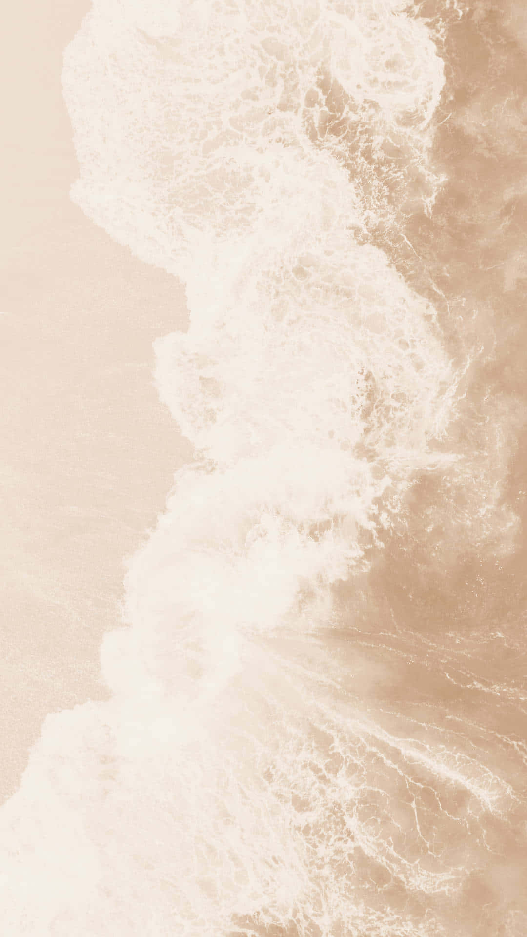 beige cream ocean waves aesthetic, aerial view, frothy ocean waves, Full HD Phone Wallpaper