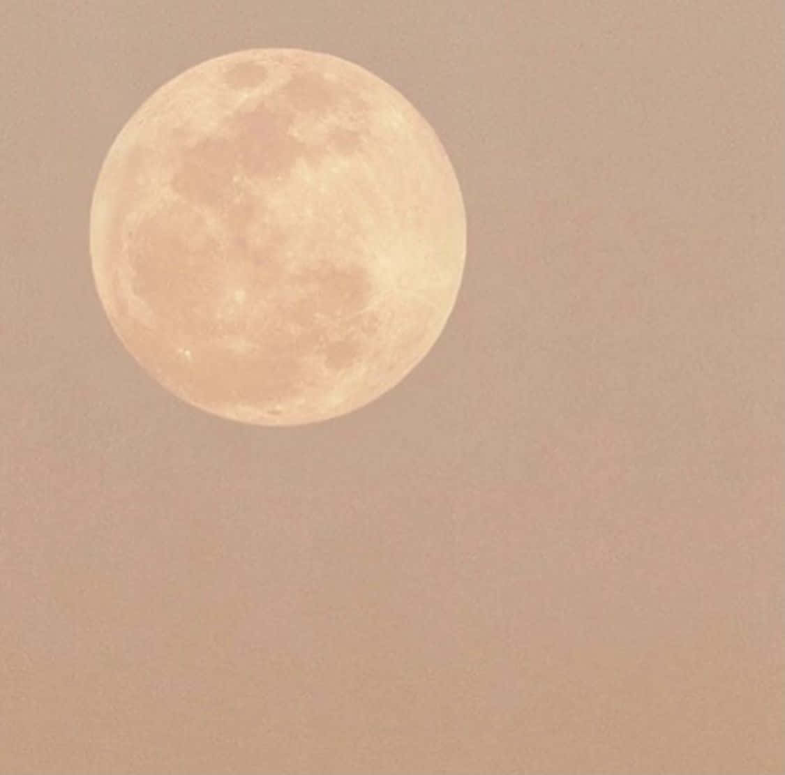 Beige Moon Aesthetic, pale pink full moon, soft peach sky, SD Desktop Wallpaper