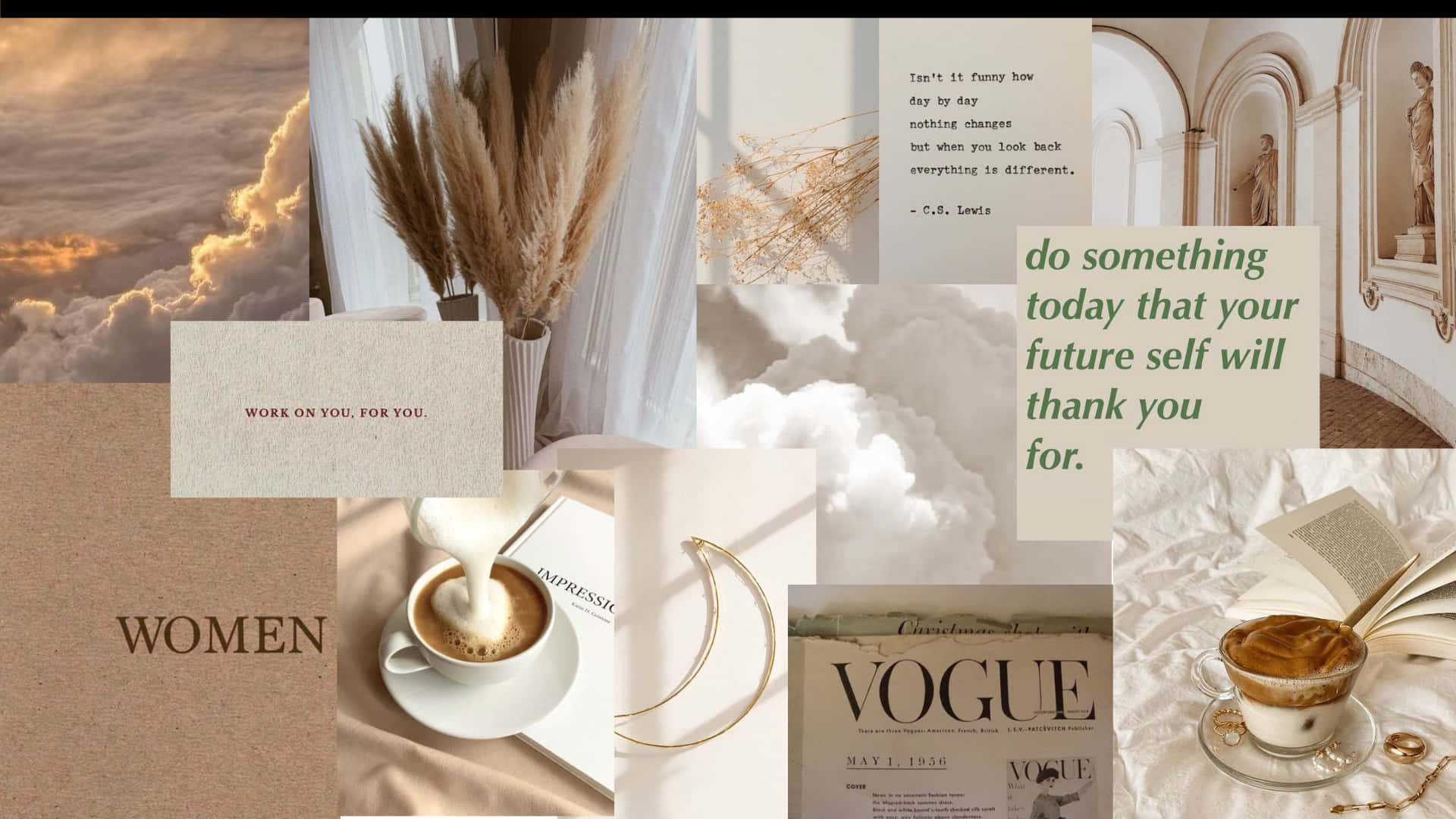 beige desktop, soft beige, cream, Full HD Desktop Wallpaper