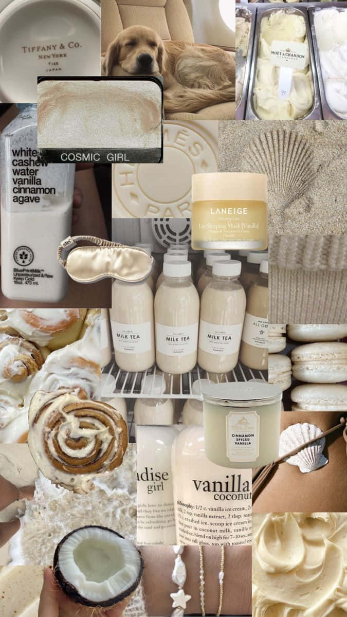 Vanilla Girl Aesthetic, beige, cream, SD Phone Wallpaper