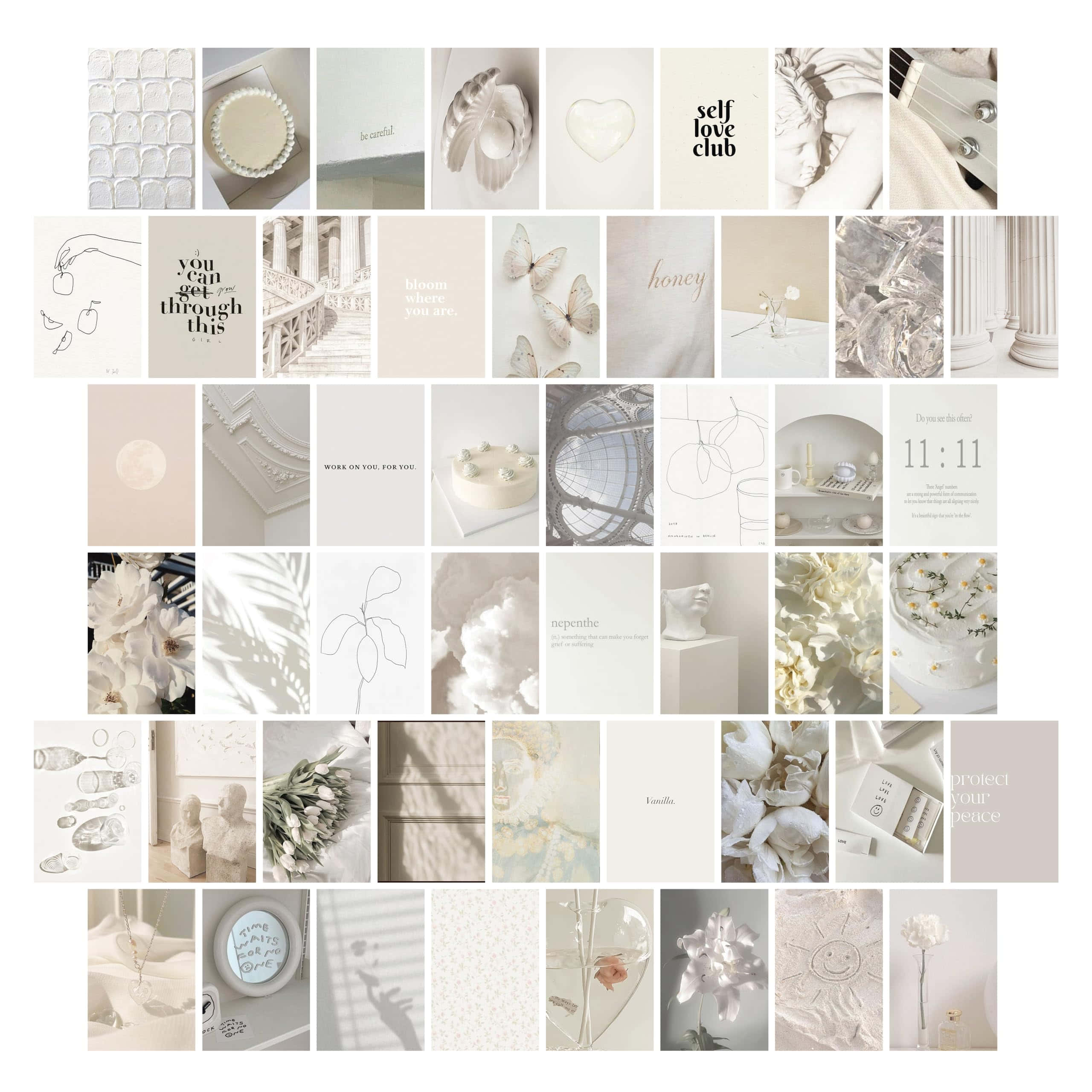 Beige Vanilla Aesthetic, minimalist aesthetic, flowers, 2K Desktop Wallpaper