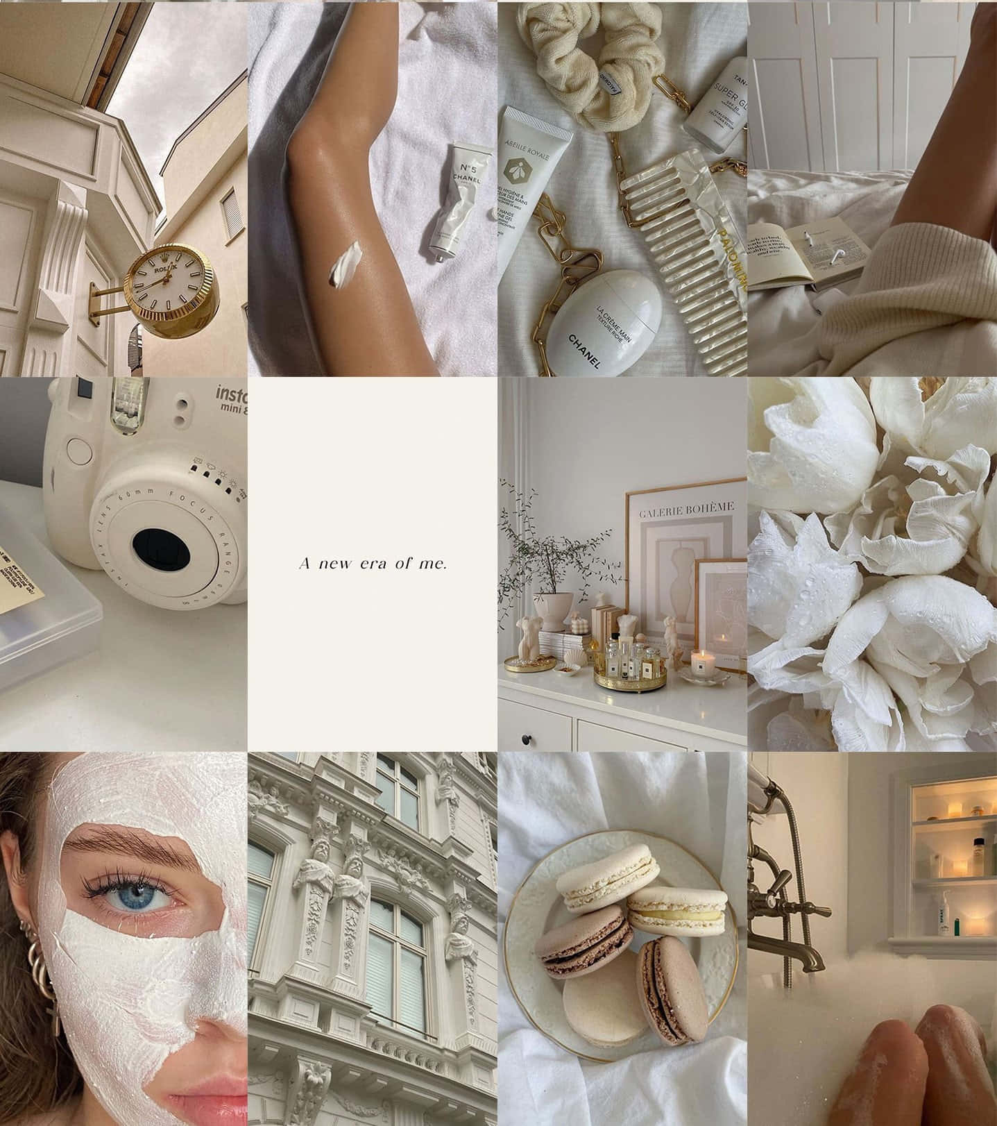 beige vanilla aesthetic, collage, skincare products, HD Phone Wallpaper