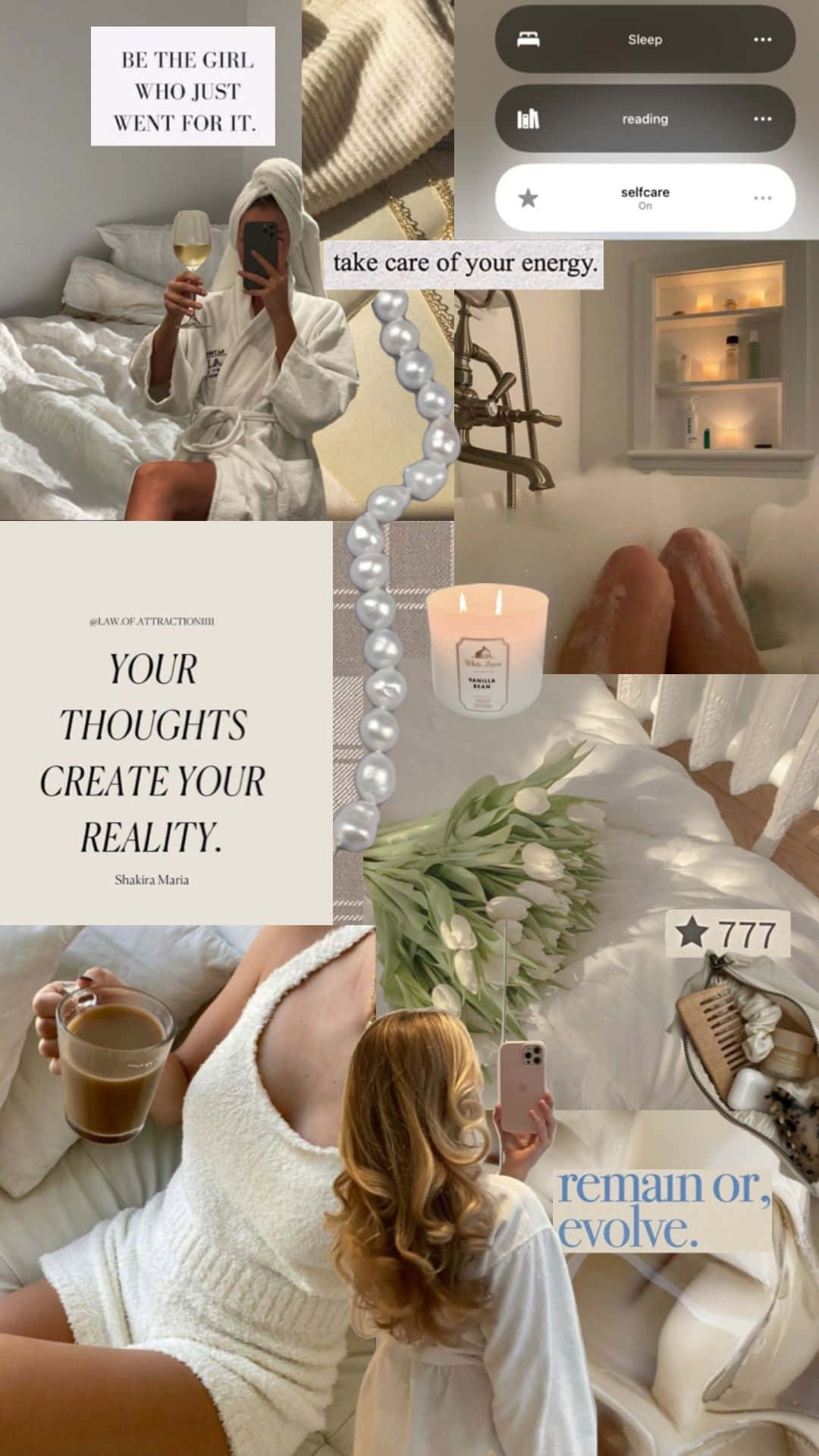 Beige Vanilla Aesthetic, white robe, tulips candle, Full HD Phone Wallpaper