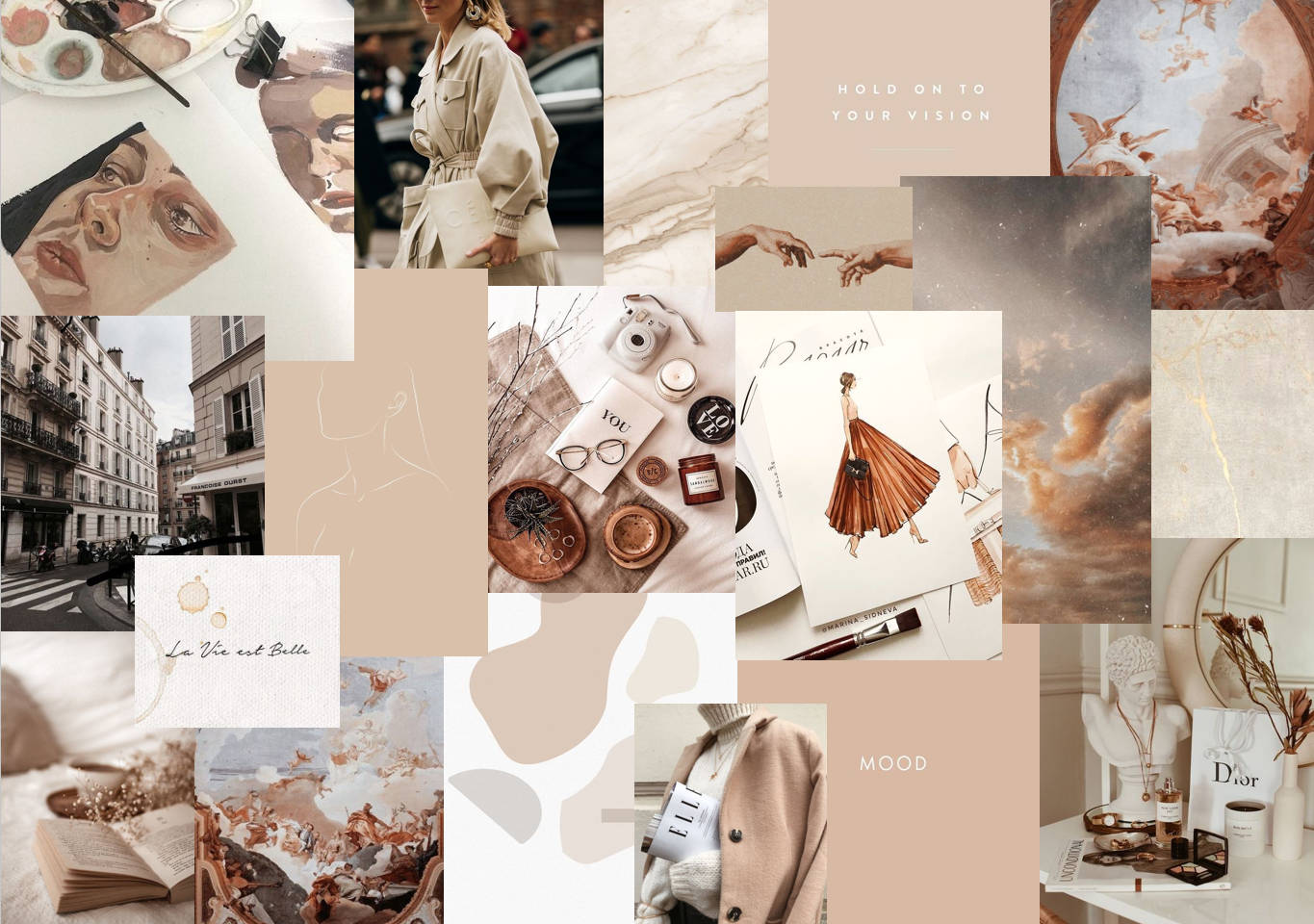 beige, pink, cream, HD Desktop Wallpaper