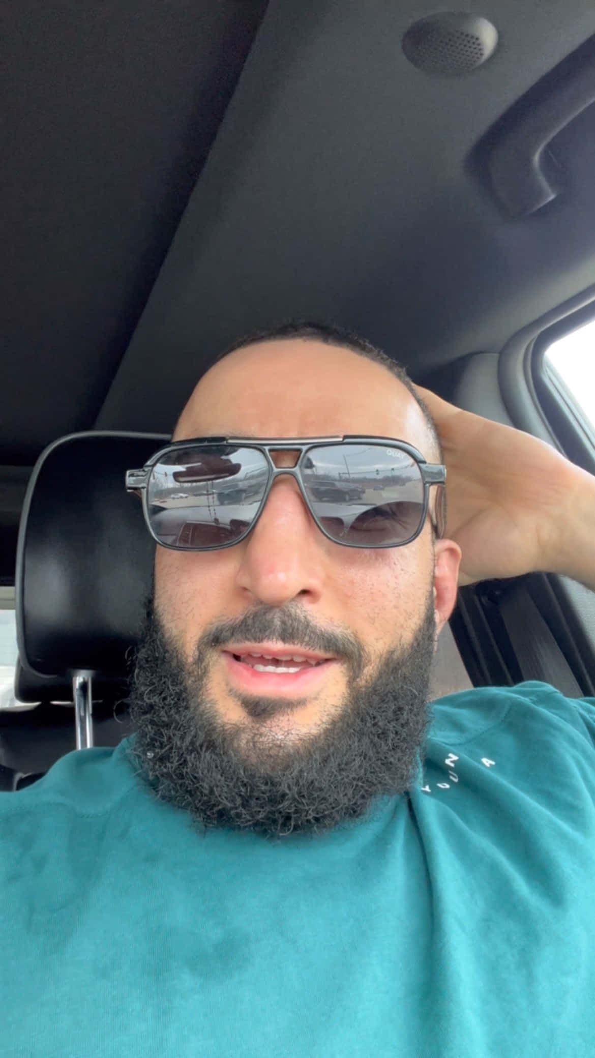 Belal Muhammad, sunglasses, cyan shirt, Full HD Phone Wallpaper
