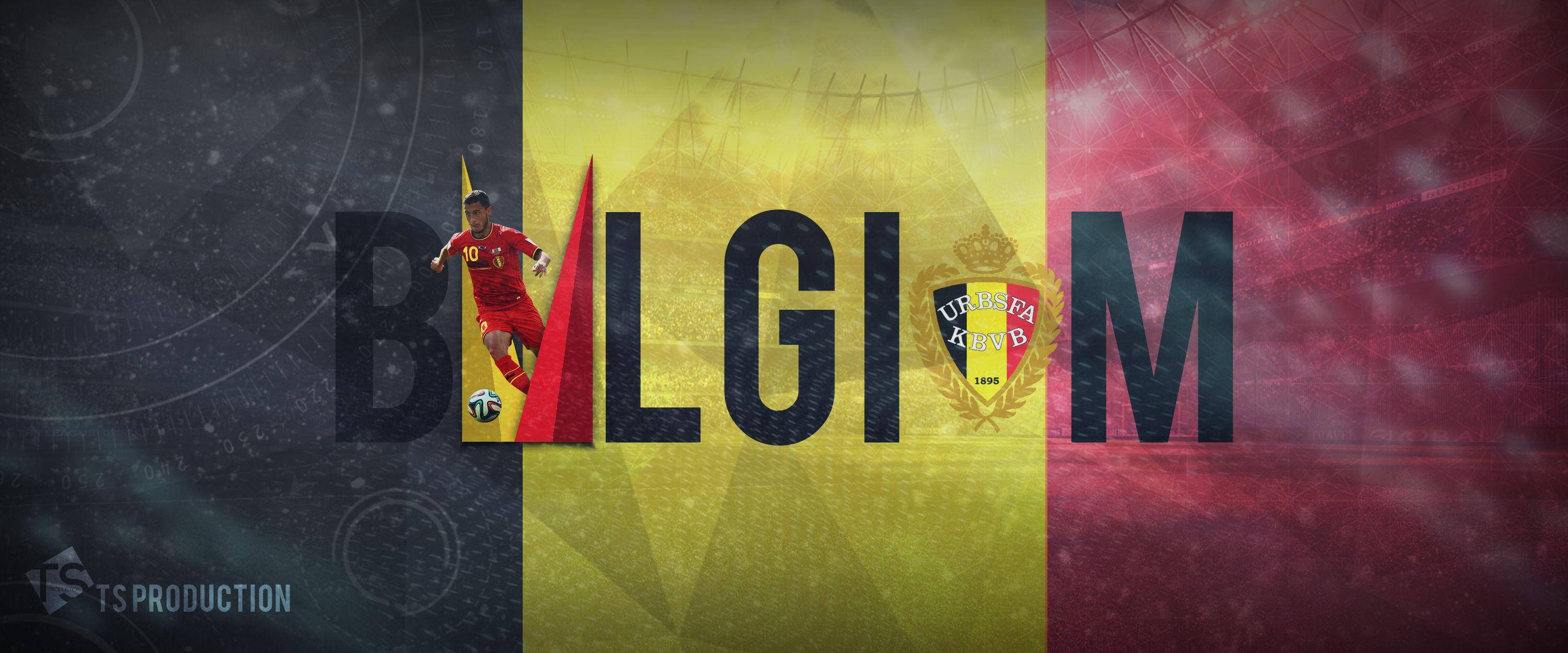 Belgium National Football Team, red jersey, ball, 2K Desktop Wallpaper