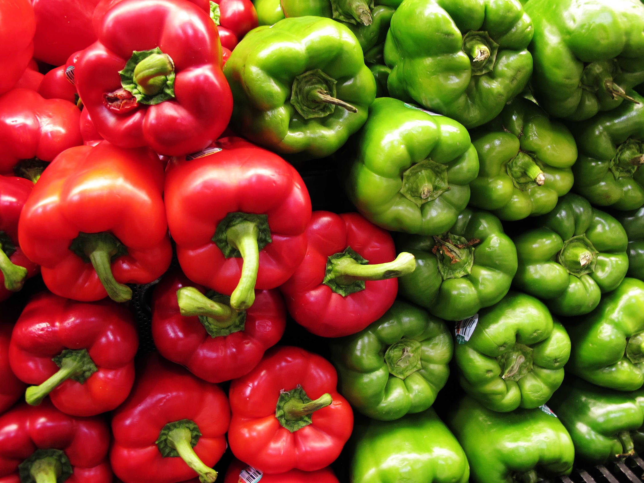 Bell Pepper, red, green, Full HD Desktop Wallpaper