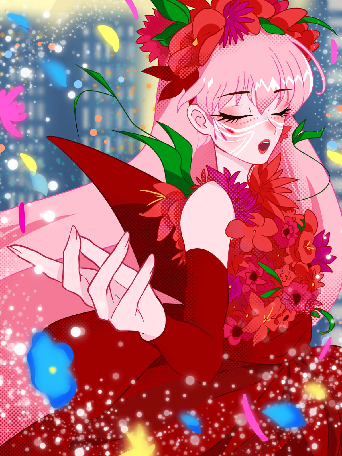 Belle Anime, pink hair, anime girl, HD Phone Wallpaper