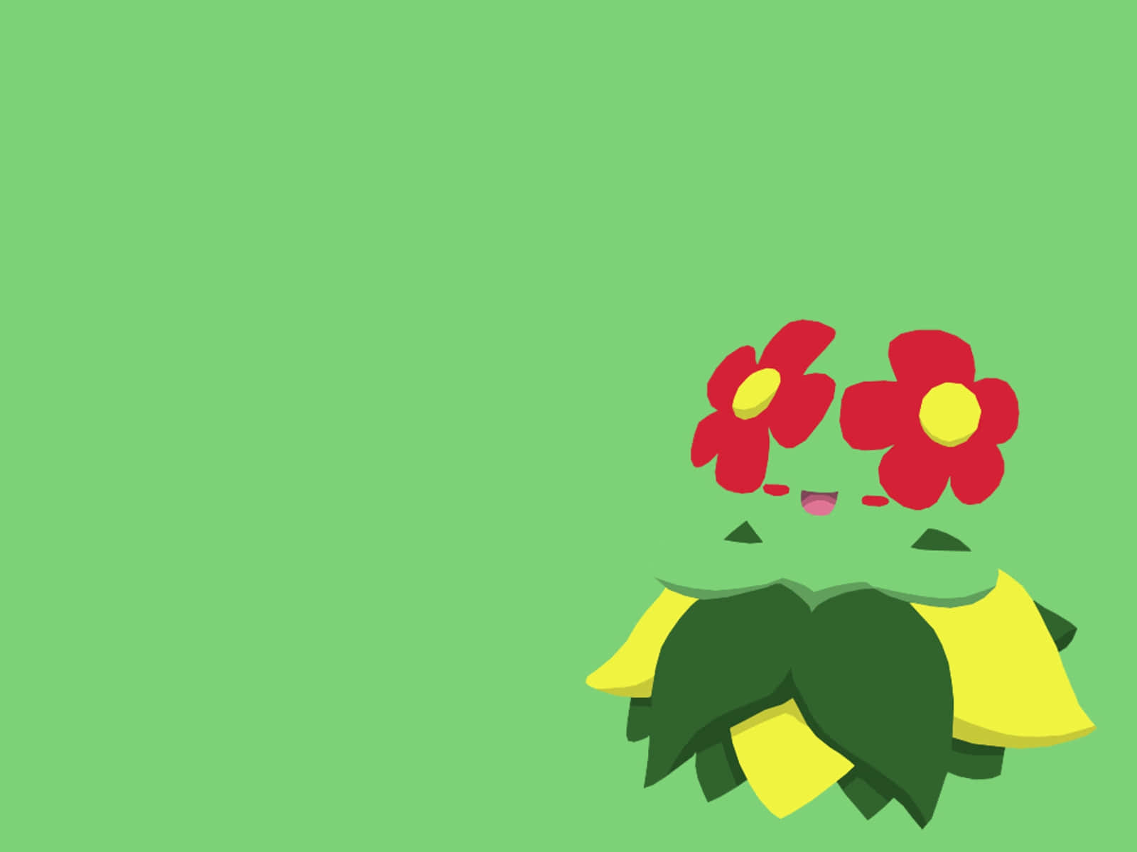 Bellossom, red flower eyes, yellow leaf collar, HD Desktop Wallpaper