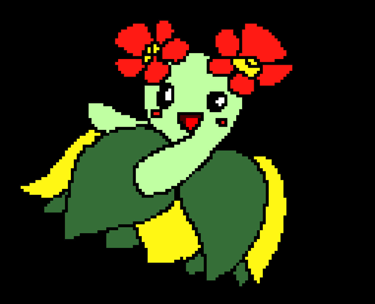 Bellossom, pixel-art, green body, SD Desktop Wallpaper