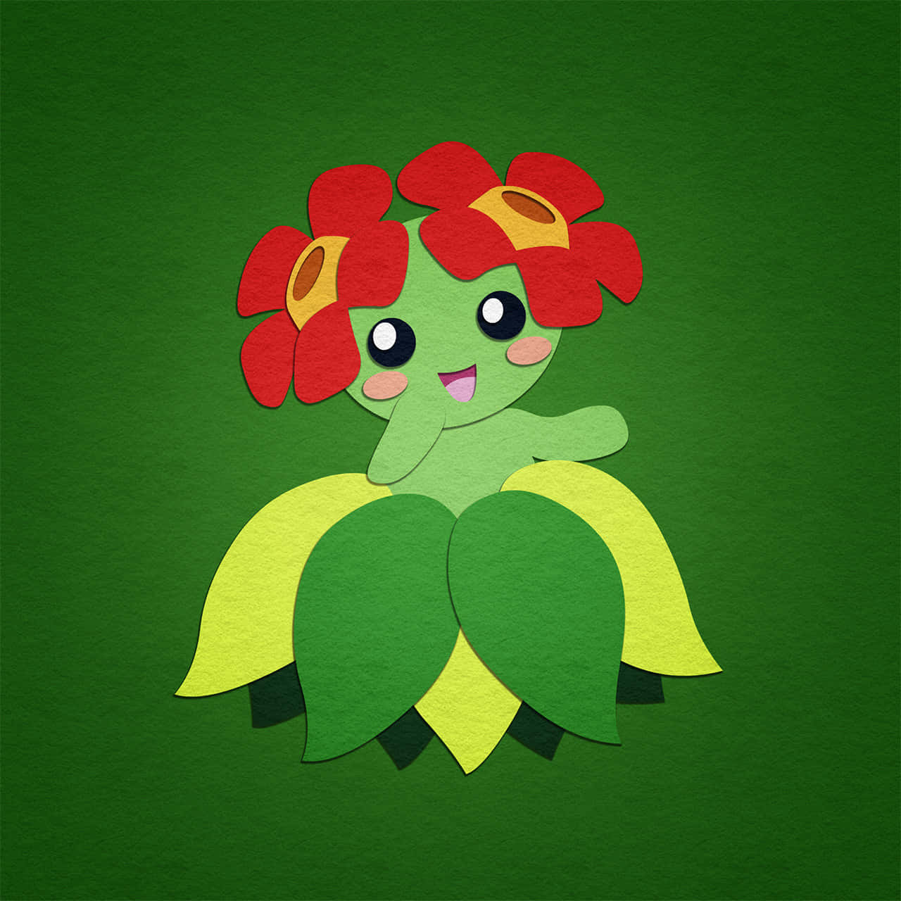 Bellossom, red blooms, green leaves, HD Desktop Wallpaper