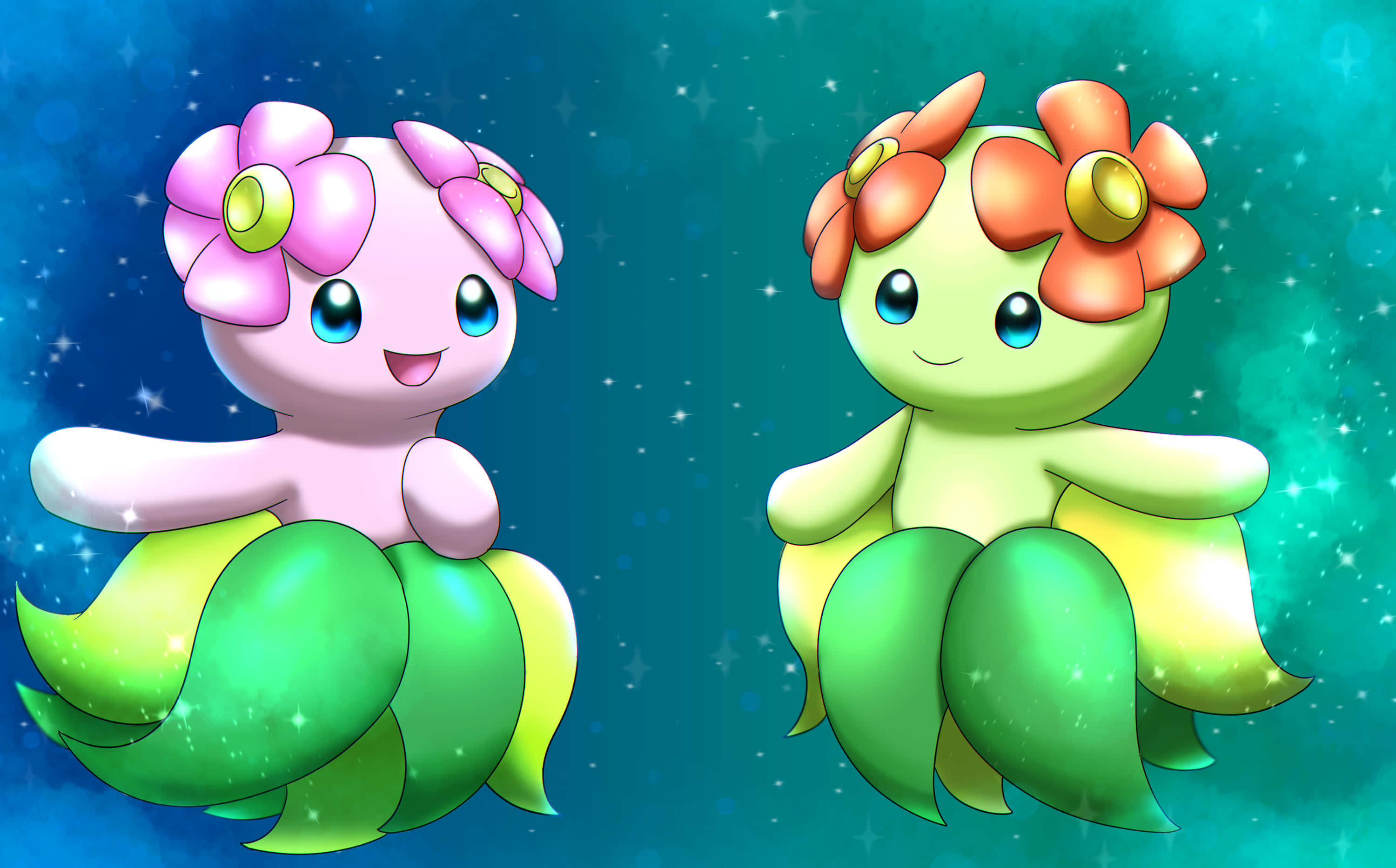 Bellossom, anime, flower heads, 2K Desktop Wallpaper