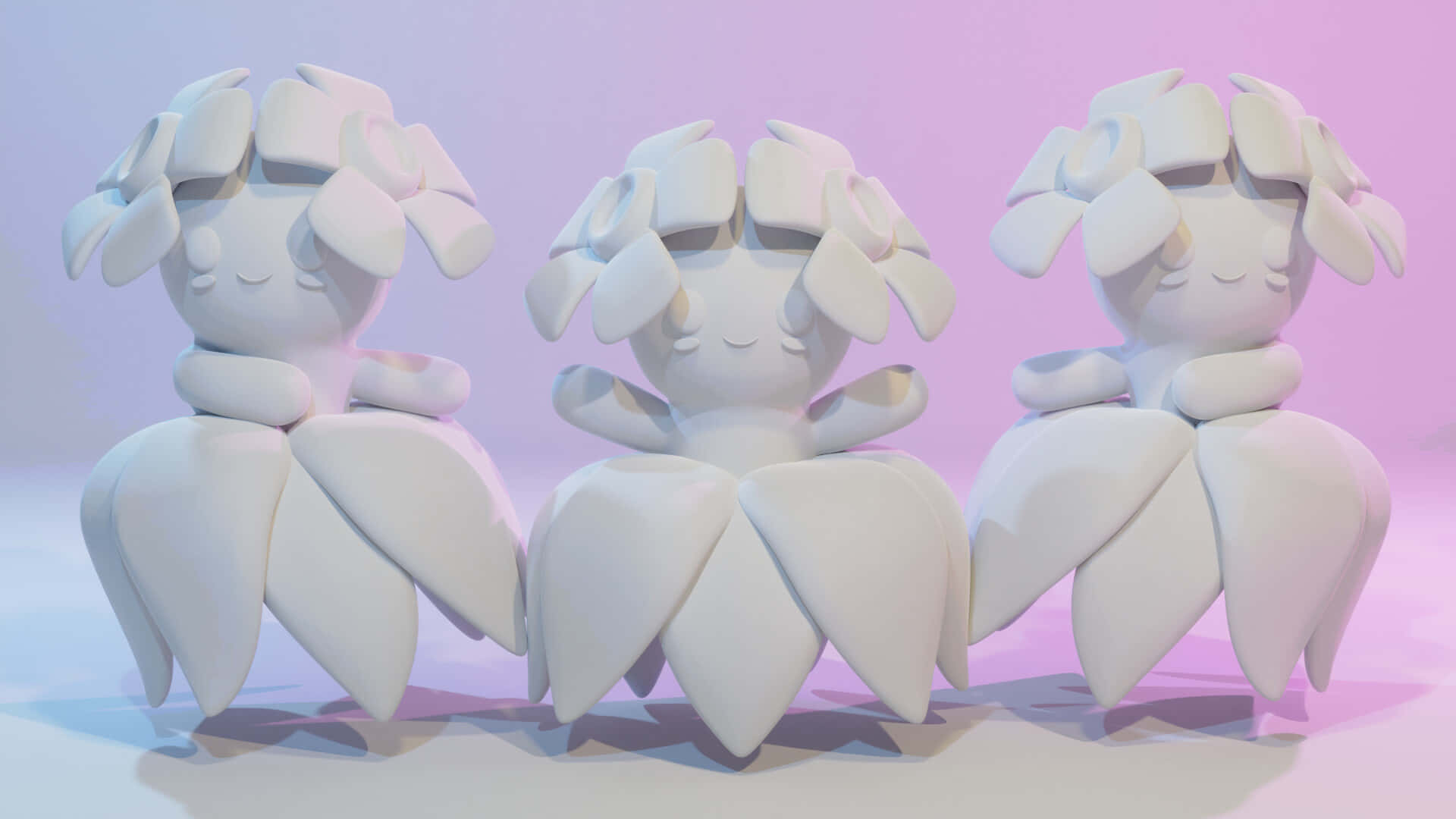 Bellossom, white, flower-like heads, Full HD Desktop Wallpaper