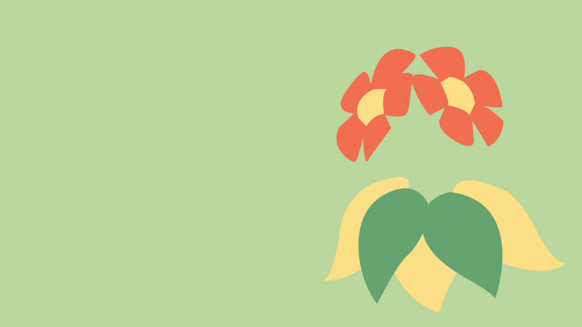 Bellossom, coral petals, green leaves, Full HD Desktop Wallpaper