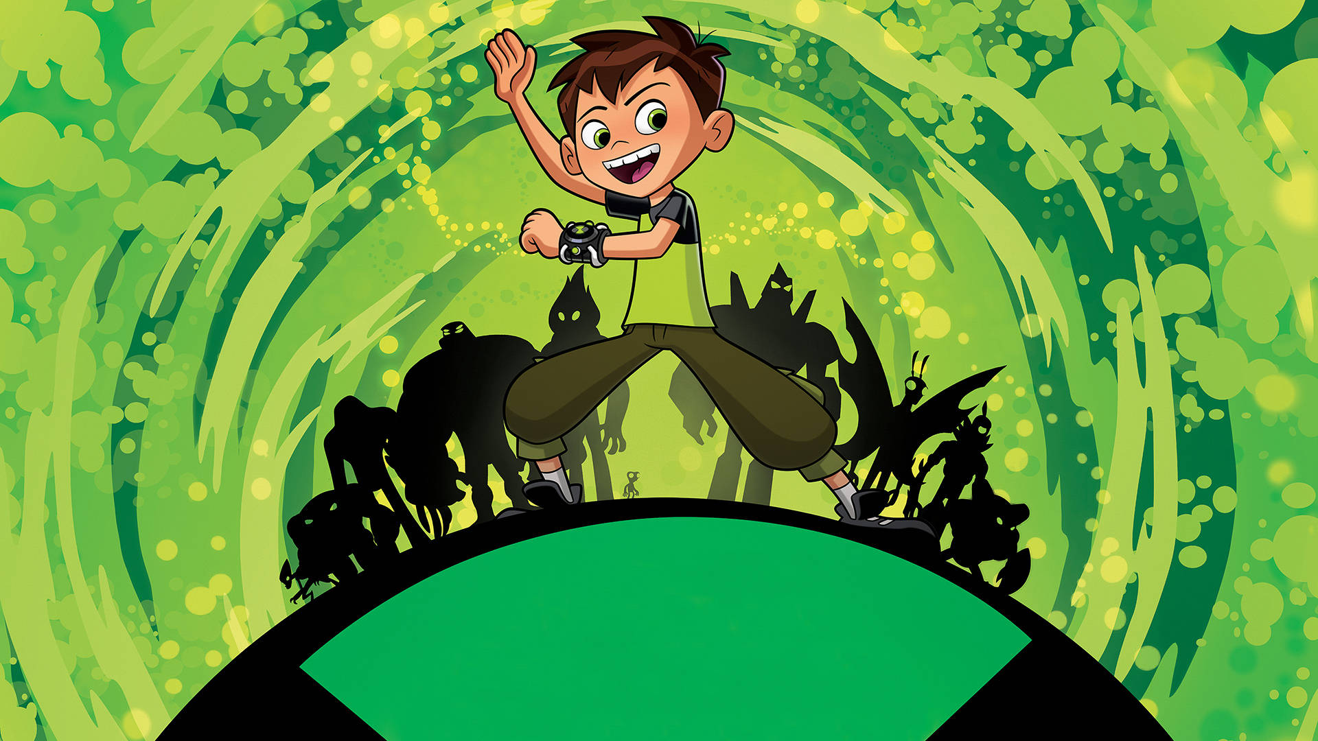 Ben 10, animated boy, green dome, Full HD Desktop Wallpaper