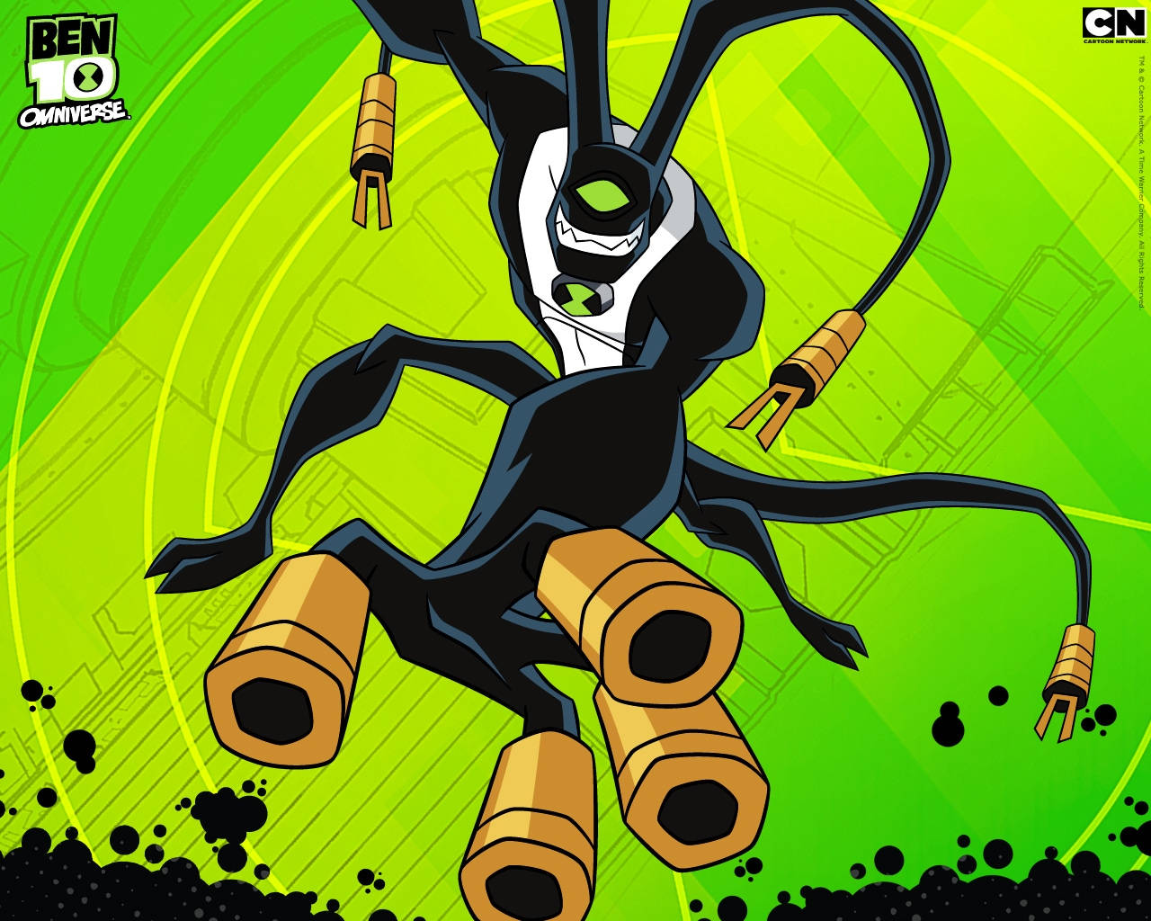 Ben 10, black and white alien, long limbs, HD Desktop Wallpaper