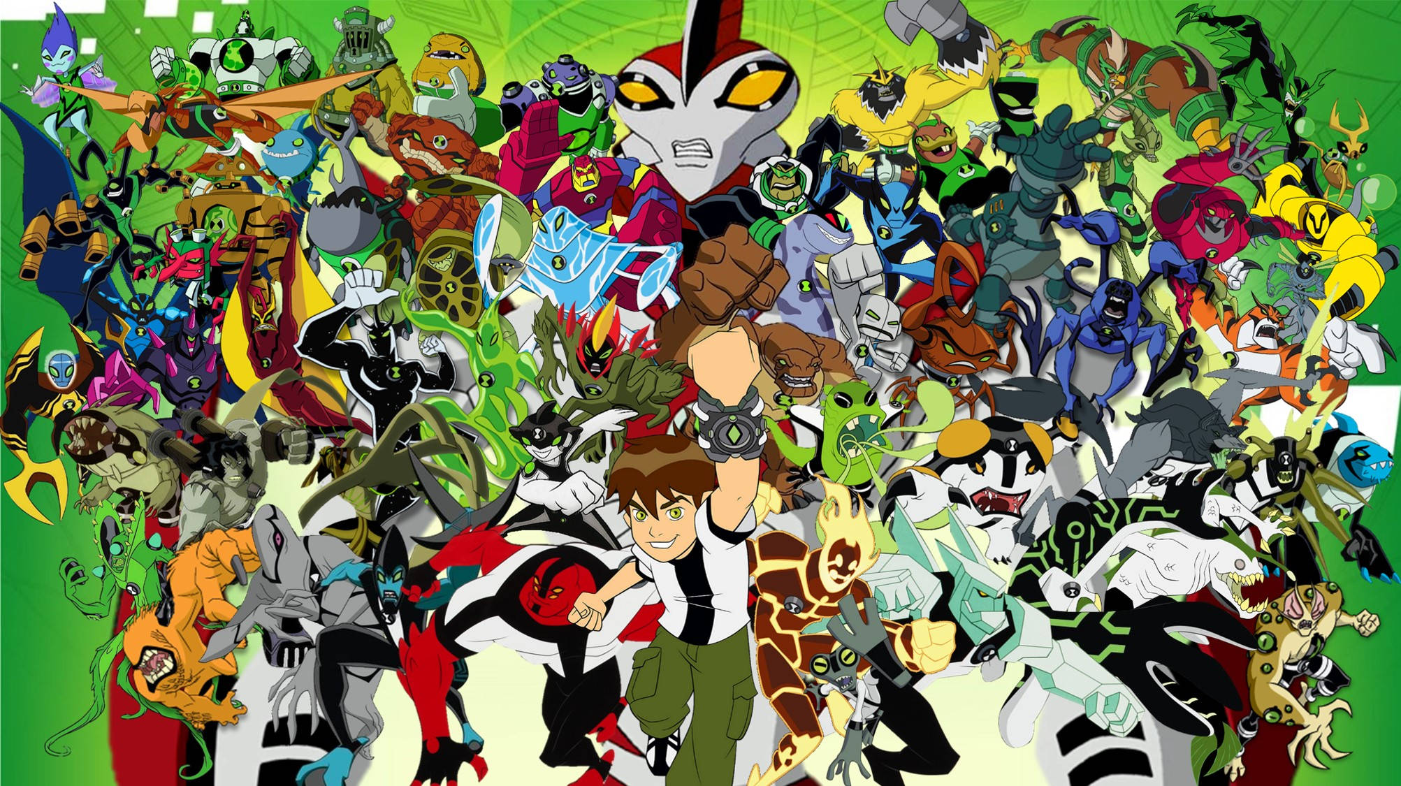 Ben 10, alien characters, dynamic poses, Full HD Desktop Wallpaper