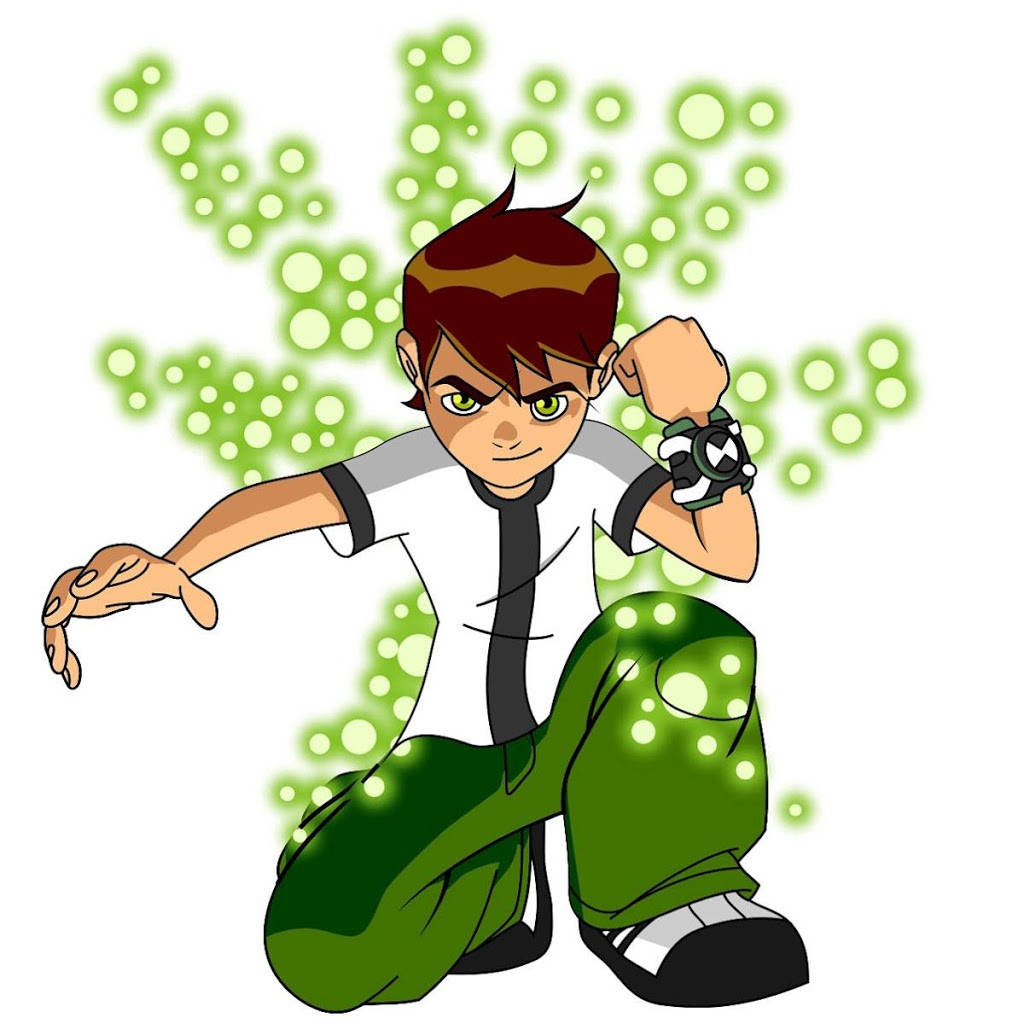 Ben 10, green pants, white shirt, SD Desktop Wallpaper