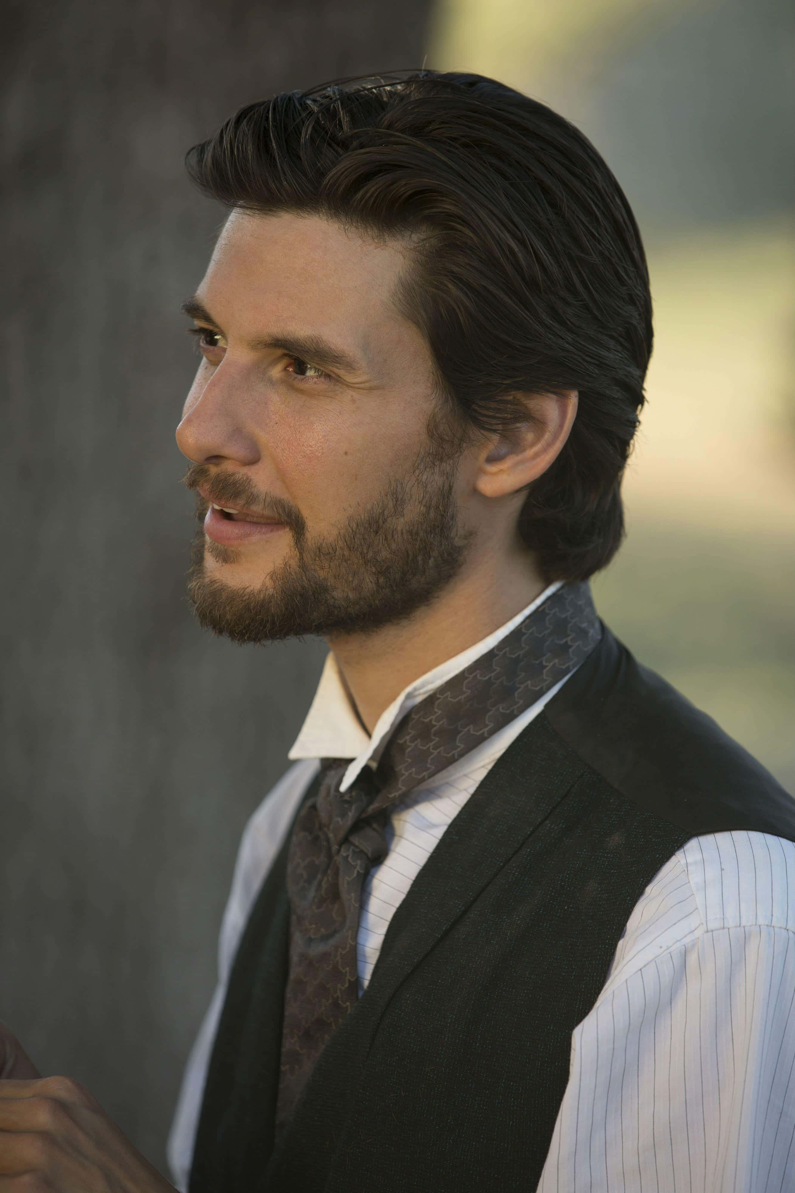 Ben Barnes, vest, patterned tie, 4K Phone Wallpaper
