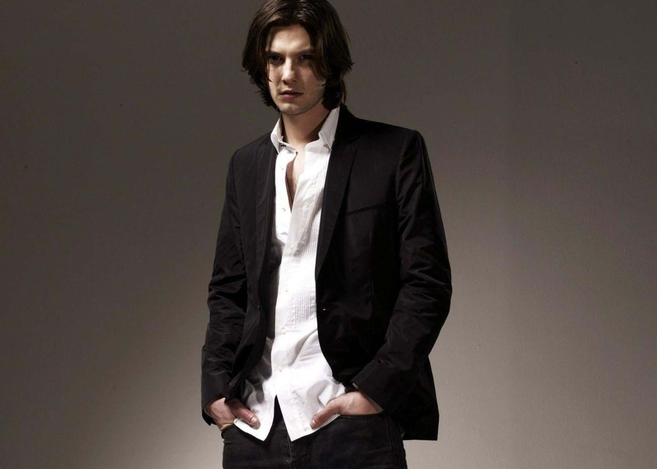 Ben Barnes, black blazer, white shirt, Full HD Desktop Wallpaper