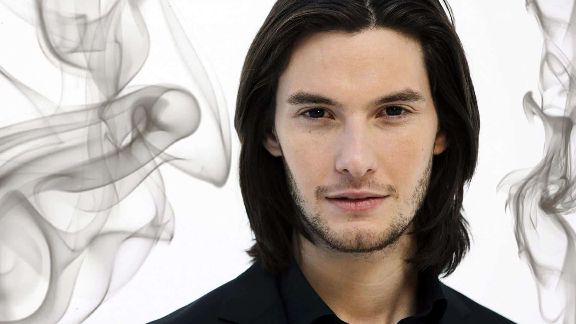 Ben Barnes, long dark hair, black shirt, Full HD Desktop Wallpaper