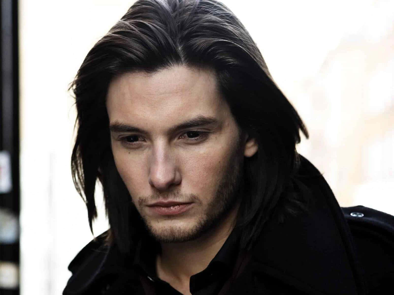 Ben Barnes, black coat, long dark hair, HD Desktop Wallpaper