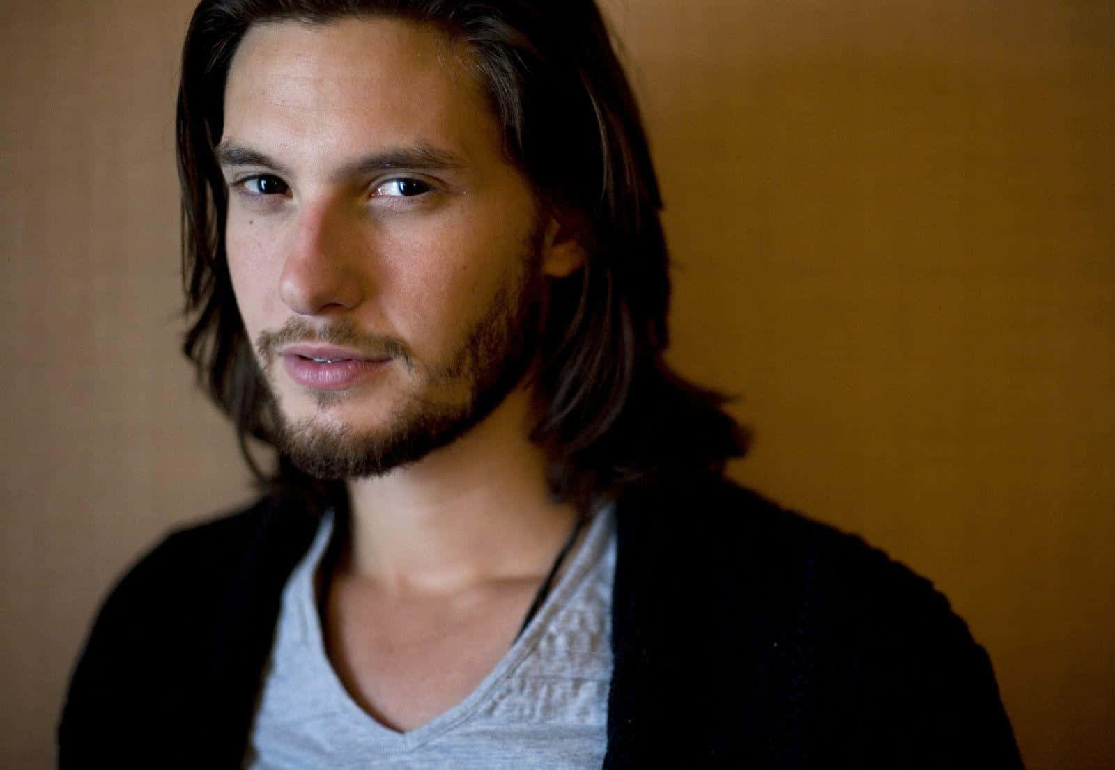 Ben Barnes, long dark hair, beard, HD Desktop Wallpaper