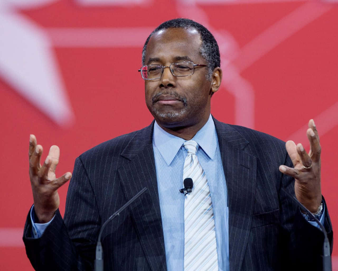 Ben Carson, pinstripe suit, glasses, HD Desktop Wallpaper