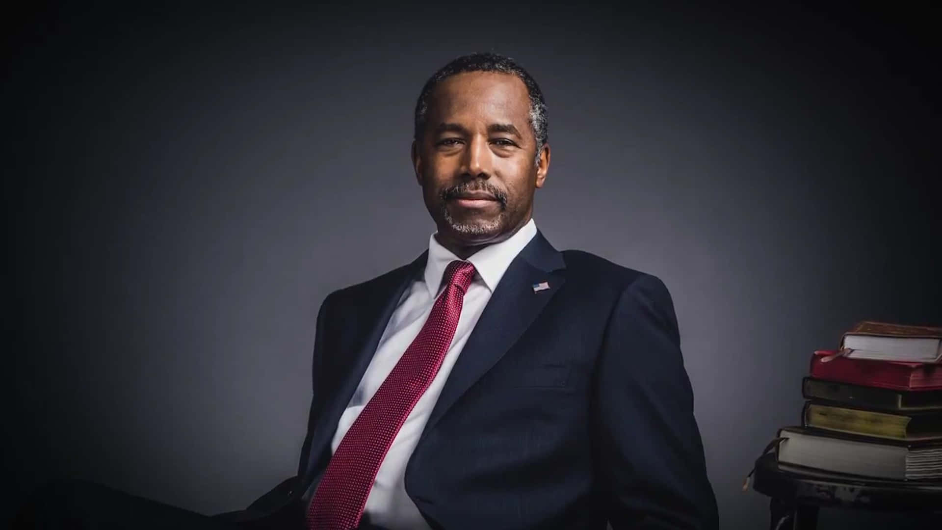Ben Carson, dark suit, red tie, Full HD Desktop Wallpaper